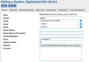 Cobbler System Profile for Network Default